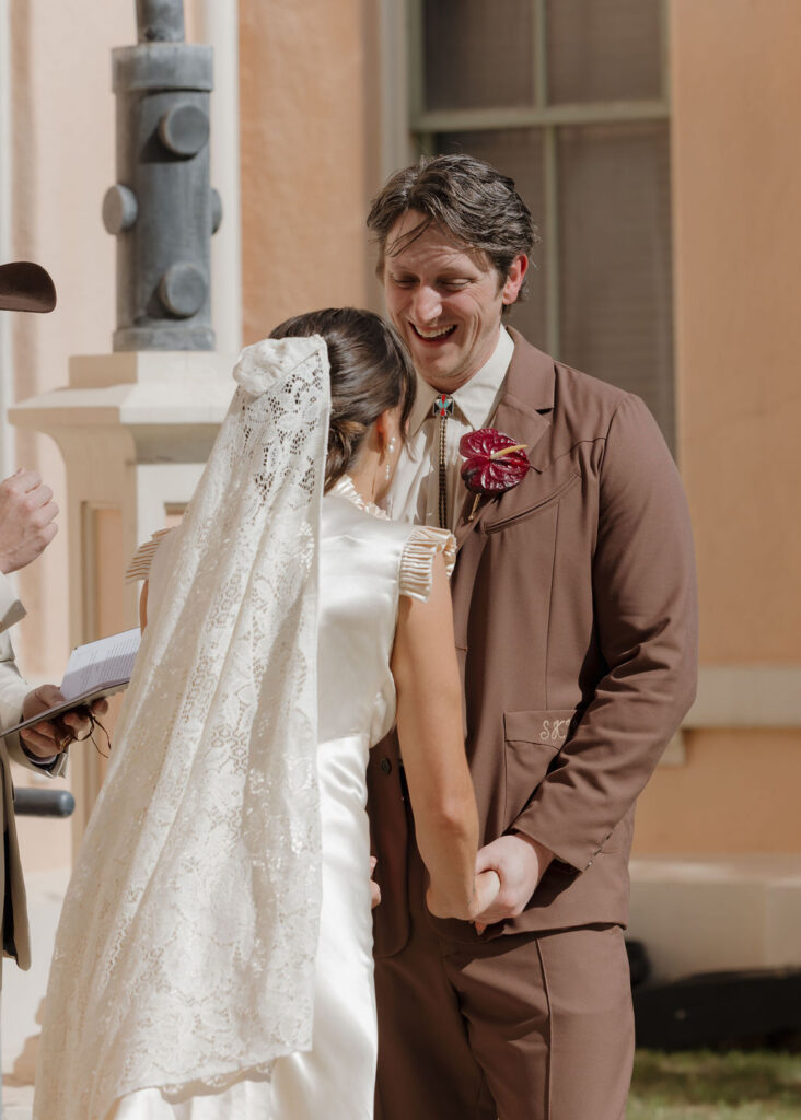Texas micro wedding ceremony at Marfa Courthouse