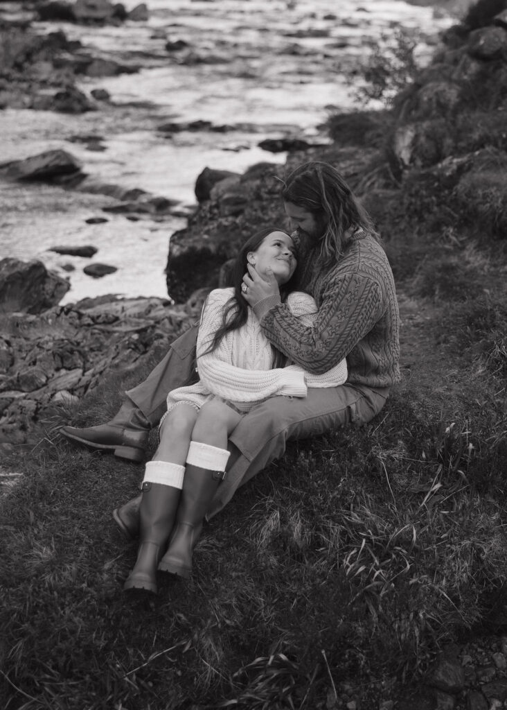 Romantic couple in the Scottish Highlands