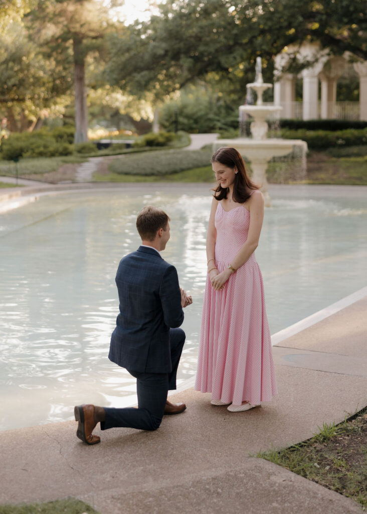 A surprise proposal in Flippen Park, Dallas, Texas
