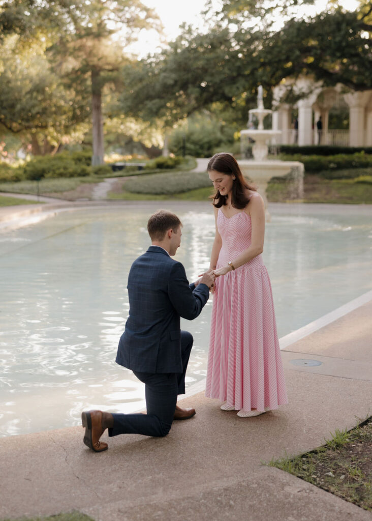 A surprise proposal in Flippen Park, Dallas, Texas